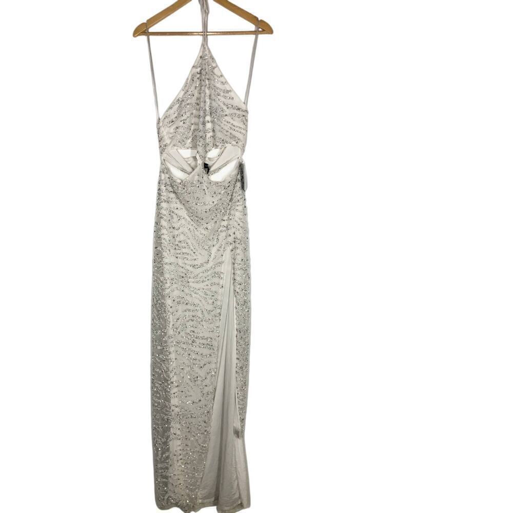 Retrofete Hendrix Dress Sequin Tiger Stripe White NWT L - Picture 6 of 13